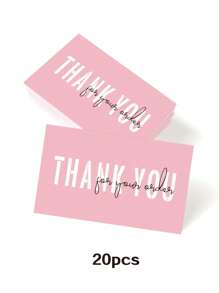 50er Pack rosa Dankeskarten, kleine Geschäftlich Dankeskarten für Thanksgiving, Abschluss, Hochzeit, Babyparty Feiern, Schulbedarf, Schulanfang