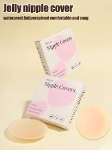 女士纯色透气乳贴、隐形无缝乳贴、防水防汗防滑粘性胸罩、露背胸罩贴纸、可重复使用可清洗胸罩配件，适用于婚纱、睡衣、工作服、泳装、连衣裙、比基尼、露背装、运动胸罩 - 彩色 - 查看 6