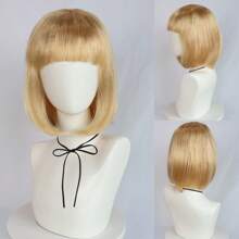 Fashion Women's BoBo Wigs, Short Straight Hair With Bangs Wigs, Multiple Pastel Colors Bob Anime Cosplay Wigs For Party Costume Wigs For Ladies, Pink Green Black Blonde Red Brown Blue White Purple Orange Yellow Rainbow Colorful Hairpiece For Holiday Comic Con Exhibition Celebration Daily Wigs For Birthday Gifts, Sassy Rockabilly Punk Cool Unique Rock & Roll 80s Wig