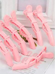 12 piezas/Set Pinzas de cocodrilo de salón de color rosa, pinzas de cabello de plástico de cocodrilo, pinzas para flequillo sin costuras, pinzas de cocodrilo tipo pico de pato, pinzas de posicionamiento para maquillaje de artista, pinzas de sección para estilista de cabello, pinzas de cocodrilo antideslizantes para salón u hotel, clips de cabello multifunción, herramientas de peinado - negro, colores neutros, material de plástico, herramientas de peinado, productos y accesorios para salón de belleza, secador de pelo, productos para el cabello, herramientas para el cabello, cosas para el cabello, cuidado del cabello, cepillo para cabello rizado, equipo de peluquería, artículos de viaje esenciales, artículos de viaje esenciales, peinado, peluquería, cabello, viaje, productos para el cabello, herramientas para el cabello, cosas para el cabello, barbero, accesorios de barbero, barbería, equipo de peluquería