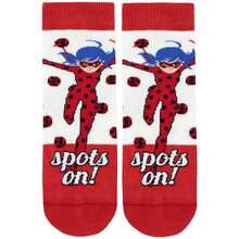 Miraculous Socks Pack Of 3 | Girls Ladybug Socks | Kids Multipack Socks | Official Merchandise | Fast UK Delivery Shipping | Trusted UK Seller | Great Gift For Kids | Perfect For Back To School, Halloween, Birthdays And Christmas - Red - View 2