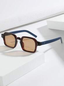 1 副男女通用秋季新款休闲简约时尚高端眼镜，适合万圣节、通勤、会议、休闲装、日常生活和使用 - 彩色 - 查看 13