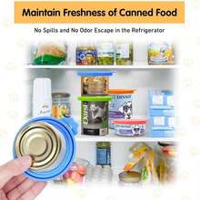 Lydia&#39;S  2 Pack Pet Food Can Covers, Universal Silicone Can Lids For Dog &Amp; Cat Food, Fits Most Standard Size Food Cans,  &Amp; Dishwasher Safe (Blue + Orange)