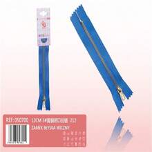 3# Zíper com dentes de latão para jeans, calças, bolsos, bolsas, saias com controle deslizante de mola - Azul - Ver 3