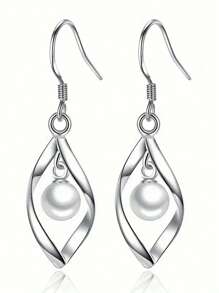 1 Paar elegante S925 Sterling Silber Cubic Zirkonia Ohrringe Hochzeit Jahrestag Ohrringe für Frauen Geschenk feiner Schmuck