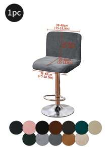 1pc/4pcs/6pcs Silver Fox Plush Low Back, Solid Color Elastic Full Wrap Low Back Chair Cover, Soft & Skin-Friendly Anti-Dirty Low Back Chair Slipcover, Suitable For Dining Room, Study, And Other Chair Decoration, Room Decor - Multicolor - View 16