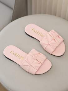 儿童时尚户外拖鞋夏季平底鞋系带凉鞋新款女童鞋沙滩鞋 - 粉色 - 查看 5