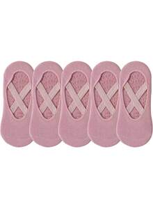 2/5 双女士瑜伽袜，防滑芭蕾舞袜，适合普拉提、芭蕾、健身 - 黑色、灰色、紫色、粉色、秋季