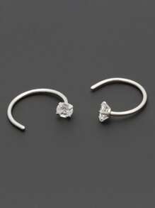 1 peça de piercing de nariz minimalista em formato de garra de prata e zircônia, estilo unissex