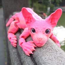 1 件 50 厘米/19.69 英寸 3D 打印巨型狮身人面像猫雕像，无毛猫家居装饰，逼真的仿真眼睛，全身可活动关节，彩虹系列猫装饰，节日装饰礼物，圣诞节，万圣节装饰，猫爱好者的完美礼物 - 彩色 - 查看 24