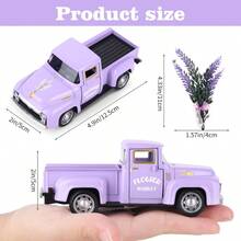 LavenderInspired Home Decorative Metal Truck With Artificial Lavender Arrangement Rustic Pickup Truck Miniature DieCast Model For Farmhouse Desk Accessories Layered Trays And Kitchen Decorations - Purple - View 3