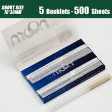 moon. 5/10/15 carnets | chaque carnet comprend plus de 50+50 feuilles de papier à rouler | total 500/1000/1500 feuilles | taille : 2,76" (70 mm * 36 mm) | papiers à cigarettes transparents ultra-fins | avec gomme arabe naturelle | fine doublure de gomme | lente combustion | facile à rouler | sans goût | papiers à cigarettes à rouler à la main | outils de fumage DIY | pour le camping en plein air, les fêtes et le portable