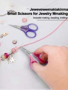 1pc Crafting Scissors - With Protective Cover, Tailoring Shears Suitable For Embroidery And Delicate Paper Cutting, Ideal For Handicrafts, DIY And Daily Use - Great For School, Office And Travel - Multicolor - View 2