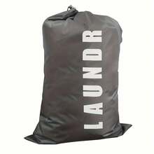 Extra-Large Capacity Canvas Laundry Bag - Durable Drawstring Closure, Washable, Portable, Folding, And Collapsible - Ideal For Home, Travel, And Storage Organization - Gray - 查看 1
