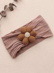 1 Set Autumn Winter New Felt Six-Petal Flower Baby Headband, Cute Elastic Nylon Intricately Woven Infant Hair Accessories