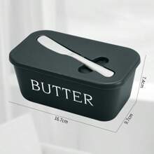 Nordic Minimalist Style Ceramic Butter Dish With Bamboo Lid And Knife - 600ml Airtight Refrigerated Storage Container, Easy To Clean, Perfect For Cheese And Spread Storage, Kitchen Accessory, Butter Storage|Minimalist Kitchenware|Airtight Container