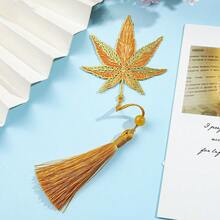AHLGCAFT 1 件优雅枫叶书签带流苏，是送给家人和朋友的精致小礼物，学校用品，返校