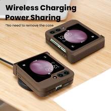 keshengtai 1 Ốp lưng điện thoại màu kẹo bản lề toàn diện tương thích với Samsung Galaxy Z Flip7, 7FE, 6, 5, 4, 3, 5G Chống nước, chống sốc, chống rơi, chống trầy xước - Cà phê - Xem 4