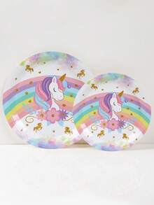 40 món/bộ, Bộ đồ ăn dùng một lần theo chủ đề kỳ lân cầu vồng, Bộ đồ ăn dùng một lần bằng giấy họa tiết kỳ lân cầu vồng kỳ ảo cho tiệc mừng em bé chào đời, Thích hợp cho tiệc sinh nhật lần thứ 1 của trẻ sơ sinh, Sự kiện gia đình, Vật dụng trang trí tiết lộ giới tính - Kỳ lân cầu vồng - Xem 8