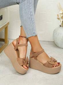 女士高跟凉鞋 - 卡其色 - 查看 2