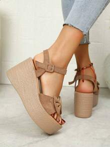 女士高跟凉鞋 - 卡其色 - 查看 5