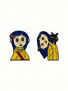 2 件套卡通电视节目珐琅胸针 - 男士嘻哈风格锌合金翻领别针、时尚衣领和包徽章办公室配饰衬衫夹克珠宝圣诞节万圣节衣服别针有趣可爱的教师礼物 - 彩色 - 查看 7