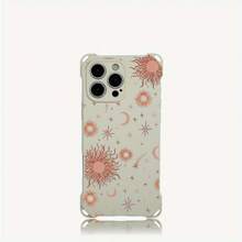 Funda para teléfono móvil 1PC con diseño de la luna y... Estampado de estrellas. Las cuatro esquinas se pueden usar para colgar el teléfono. Es adecuado para la funda TPU impresa suave de 15 Pro, 16 Plus, 13, 14 y 12 - Colores mixtos 3 - Ver 1