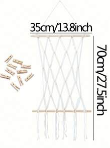 1pc Macrame Boho Tassel Photo Frame Wall Hanging Clip Room Decor, Bohemain Floating Picture Frames Display, Notes Hair Manager Organization And Storage, Collage, Bedroom Decor, Used For Home Dormitory Living Room House Decoration Clips, Wedding Party Birthday Back To School Supplies Thanksgiving Christmas Holiday Essentials Gift Home Decor