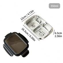 1个带盖多格304不锈钢午餐盒，可爱图案，便携大容量，可存放水果沙拉等食物，带2/3个隔层，密封防漏，保温隔热，适合学生和成人居家、学校、宿舍、办公室、户外露营、野餐、旅行、返校等场合使用。