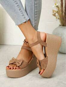 GAN AI Women Platforms & Wedge Sandals - Khaki - View 3