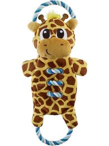 Outward Hound Ropiez Rope Interactive Dog Tug Toy For Tugging Squeaky Fun, 23.6 Inch Sloth, Brown, Large - Hươu cao cổ vàng 15" - Xem 1