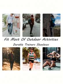 2prs Plain Double-Layer 120cm Shoelaces Versatile Lace Strings Suitable For Sneakers, Flat Shoes, Canvas Shoes, Casual Shoes,White Shoes Women Men Shoes - 2 Pairs Of White - View 6