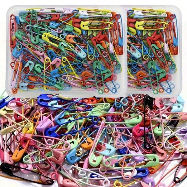 240 piezas/caja Juego de alfileres de colores surtidos, colores mixtos para ropa, manualidades y uso de oficina, kit de agujas de coser