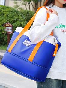 Weekender Bag, Travel Duffel Bag Carry On Overnight Bag With Shoe Compartment, Dry Wet Separation Exercise Portable Shoulder Bag Yoga Fitness Bag Large Capacity Travel Bag Foldable Expansion Bag For School School Accessories School Stuff Travel Essentials Holiday Vacation Bag Luggage Suitcase Travel Bag For Women - Multicolor - View 3