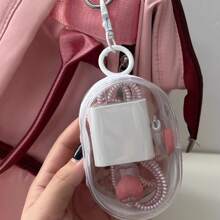 Sac de rangement transparent portable pour câble de données, mini sac de rangement à fermeture éclair, sac de rangement multifonction compact, étui pour écouteurs et chargeur avec porte-clés, sac pour bracelet, sac de maquillage transparent. Accessoires de voyage, fournitures scolaires, sacs d'accessoires électroniques pour les voyages et l'utilisation quotidienne pour les étudiants universitaires.