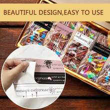 190Pcs Chocolate Bar Packaging Set, 100pcs 4*7.9" Clear Bags & 90pcs Stickers For DIY Chocolate Lovers,6912309 - 橘色 - 查看 5