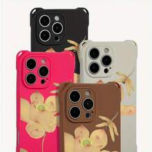 Funda para teléfono El diseño de patrón amarillo tiene cuatro esquinas que se pueden usar para colgar la funda del teléfono S. Es adecuada para 15 Plus 16 Pro 14 13 12 TPU impreso suave - Colores mixtos 1 - Ver 6