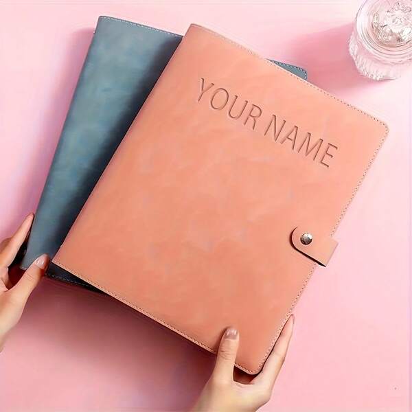 Personalized Name Customization-A4, A5 Notebook Binder, Bill Document Cover File Book, Suitable For A4, A5 Filling Paper Personal Planner Binder With Magnetic Closure,School Supplies,Back To School
