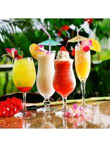 10/20 Pajitas de sombrilla para cócteles,Pajitas reutilizables,Pajitas con estilo fiesta hawaiana para jugo con sombrilla para decoración de hogar, bar de verano,Perfectas para playa, fiestas hawaianas, luaus, bares y vendedores de decoración - Material plástico (Color aleatorio, Patrón aleatorio)