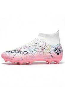 Men's Soccer Shoes High-Top Soccer Cleats Outdoor Breathable Athletic Professional Spikes Youth Boys Football Shoes Unisex