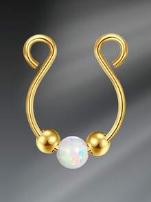 CIZME 1 chiếc nhẫn mũi giả bằng thép không gỉ đính đá Rhinestone thời trang dành cho phụ nữ để trang trí hàng ngày, khuyên mũi bằng vàng không xỏ khuyên, trang sức khuyên mũi giả, kẹp xỏ khuyên mũi giả trên mũi - Vàng - Xem 16