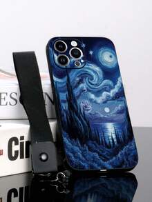 1 ốp lưng điện thoại TPU màu đen họa tiết bầu trời sao chống sốc và 1 dây đeo cổ tay khóa hình lựu đạn màu đen, tương thích với iPhone, điện thoại Android (tương thích với OPPO, v.v.), 17 Pro Max, A14, A54, A52, A31 4G, A23, tương thích với Redmi Note 8 Pro, Note 11 Pro 4G, Note 12 4G, tương thích với OPPO A54, phiên bản quốc tế, không phải phiên bản nội địa. - Nhiều màu - Xem 2