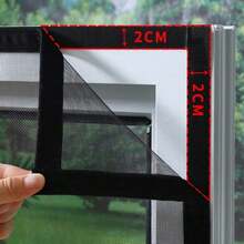 Moskitiera na okno z możliwością dostosowania rozmiaru, czarna oddychająca siatka na zasłony, wielokrotnego użytku moskitiera na okna, zapinana na rzepy, wielofunkcyjna moskitiera na owady do użytku wewnątrz i na zewnątrz, odpowiednia przez cały rok, łatwa w montażu i zmywalna - Czarne - Zobacz 5