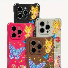 Funda para teléfono 1 pieza El diseño del patrón de pintura al óleo tiene cuatro esquinas que se pueden usar para colgar la funda del teléfono S. Es adecuado 16 Plus 12 Pro 14 13 15 Fundas blandas impresas de TPU - Colores mixtos 1 - Ver 2