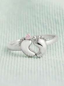 1 PC Pretty Angel S925 Sterling Silver Cubic Zirconia Rings For Women Fine Jewelry Party Gift - 1# - View 7