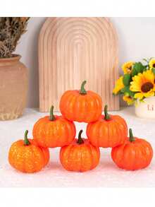 1 件逼真的万圣节南瓜装饰 - 鲜艳的橙色假南瓜模型、DIY 家庭派对道具、壁炉架/桌面展示、节日家居装饰、秋季婚礼/季节性餐桌布置、万圣节和感恩节装饰