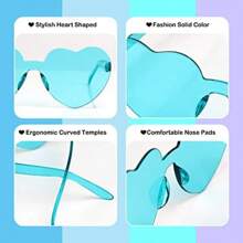 6pcs/12pcs Heart Shaped Party Glasses, Black Fashionable Rimless Heart Shaped Glasses, Fun Heart Shaped Glasses Suitable As Party Favors, Christmas