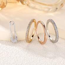 1pc Unique One-Needle-Set Triple-Hoop Design Cubic Zirconia Ring For Women - Multicolor - View 16