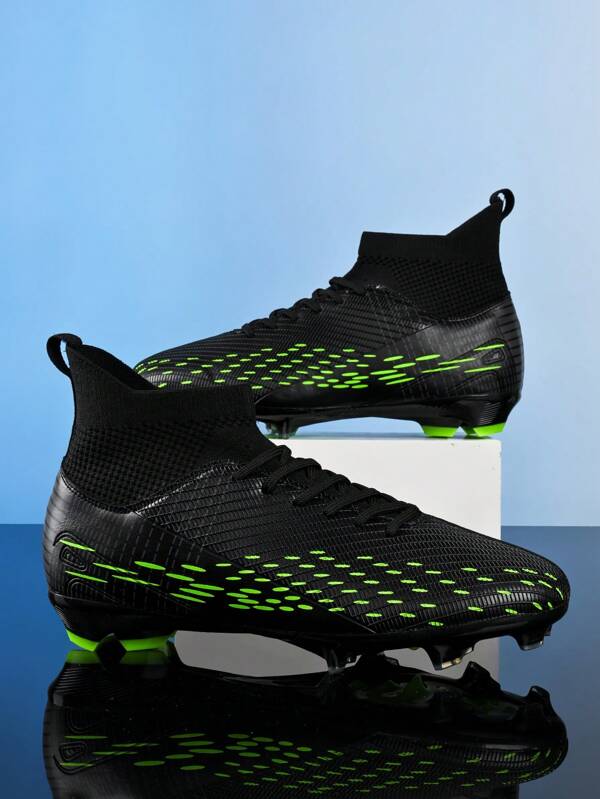 High-Top Soccer Cleats For Men & Women, Professional Sports Turf Training Football Shoes With Long Spikes