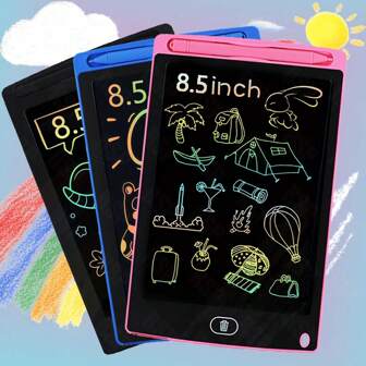 3 Stücke/Set Kinder LCD Schreibtafel, 8,5 Zoll Farbzeichenbrett, Lernspielzeug, Geburtstagsgeschenk für Jungen Mädchen Kleinkinder im Alter von 3-8 Jahren